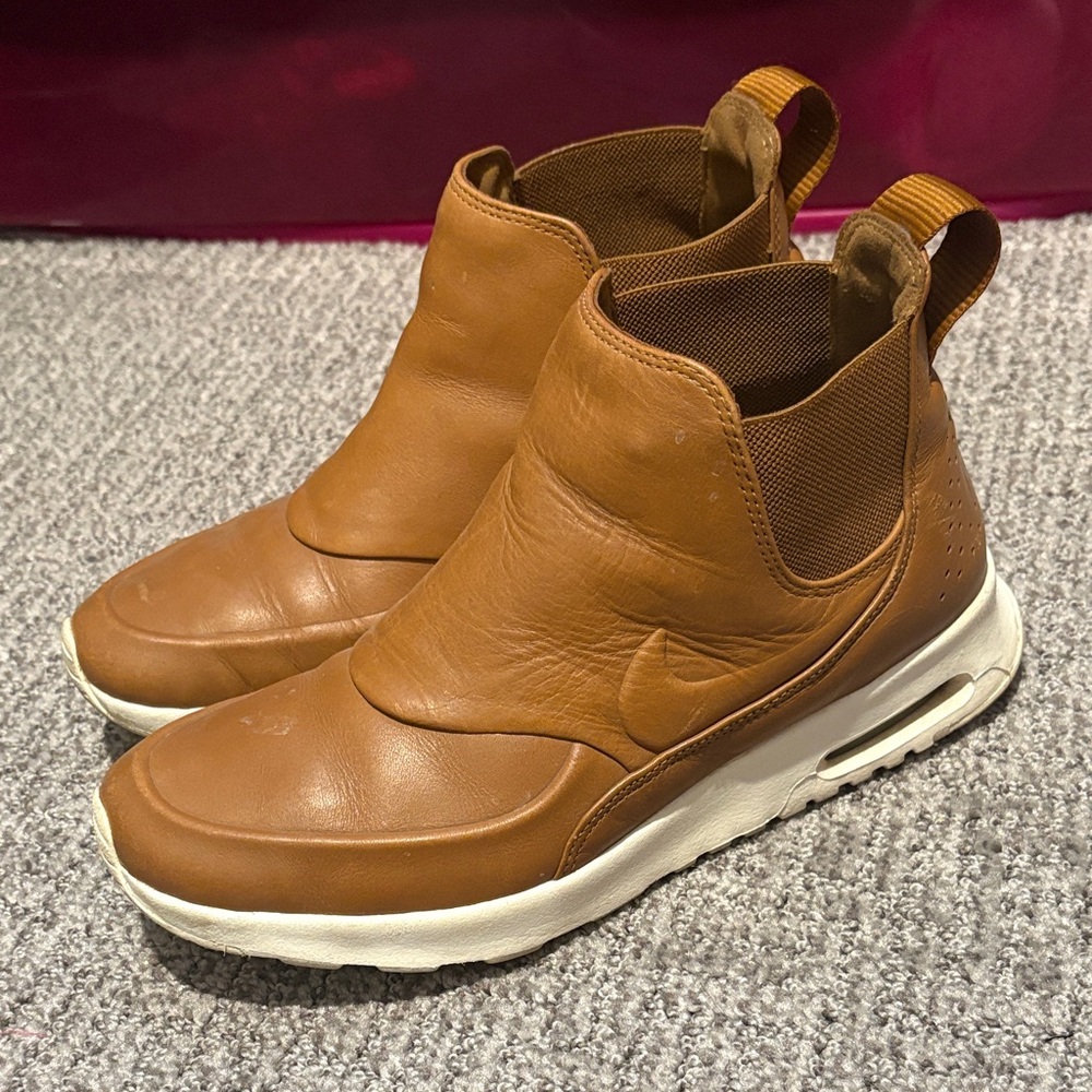 Nike Woman’s Tan Leather High-Top Sneakers
